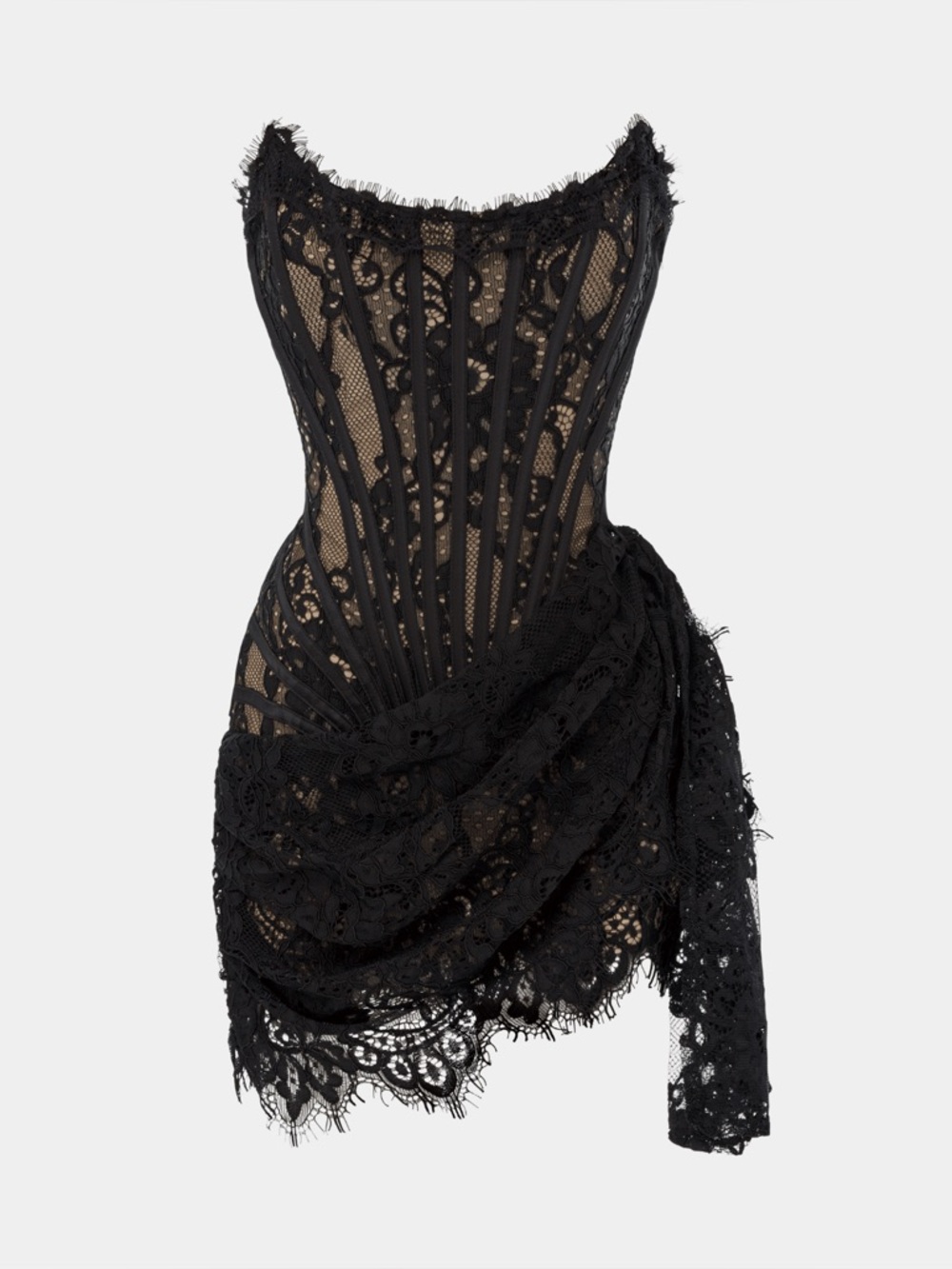 Heiress Beverly Hills THE LACE CORSE SCULPTED  MINI DRESS